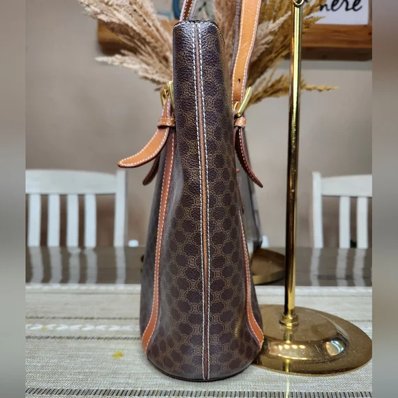 Céline CELINE vintage Macadam bucket bag Triomphe logo Brown - Picture 6 of 9